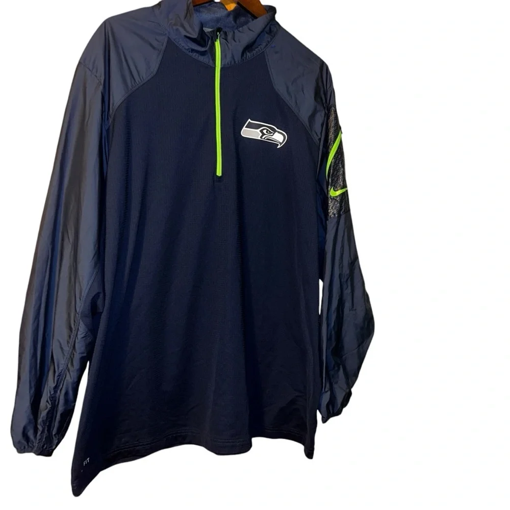 Men nike seattle seahawks on field navy pullover jacket XXL 2X